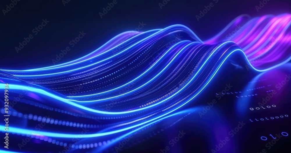 A vibrant abstract representation of flowing waves of light, symbolizing data and technology. A vibrant abstract representation of flowing waves of light, symbolizing data and technology.