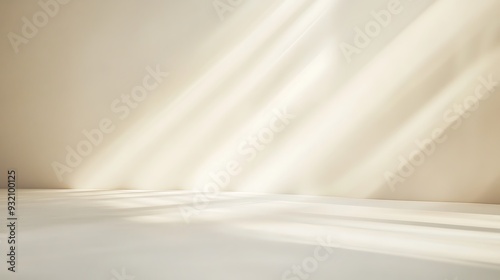 Serene Light Rays: Minimalist Conceptual Photography on Ivory Background
