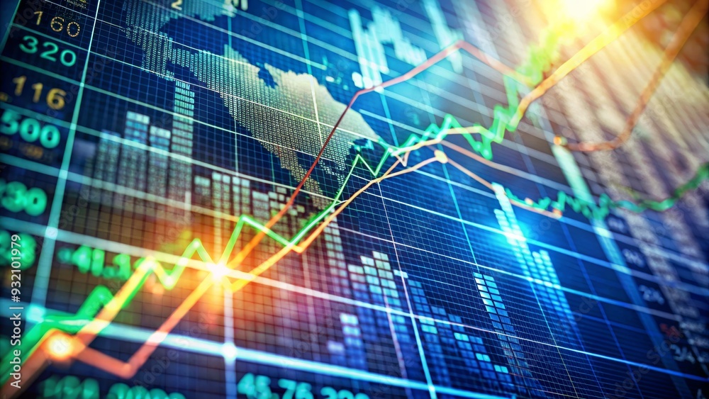 Financial Charts with World Map Overlay, Stock Market , Investment , Trading , Growth Financial Charts with World Map Overlay, Stock Market , Investment , Trading , Growth