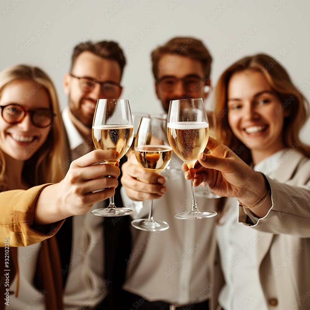 A business team celebrating a successful project A business team celebrating a successful project