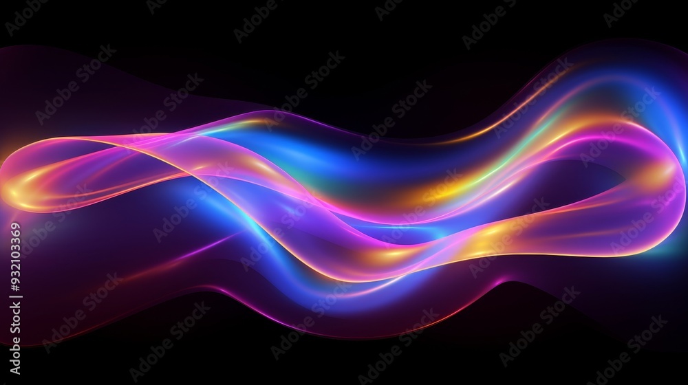 Fototapeta premium Abstract Glowing Wave Art - Colorful Digital Design