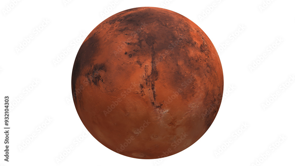 planet mars view of the planet canyons on transparent background planet mars view of the planet canyons on transparent background