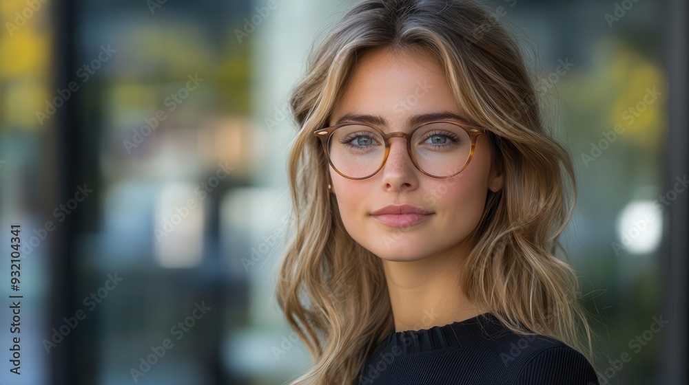 confident businesswoman with stylish glasses outdoors urban backdrop natural lighting enhancing professional yet approachable demeanor confident businesswoman with stylish glasses outdoors urban backdrop natural lighting enhancing professional yet approachable demeanor