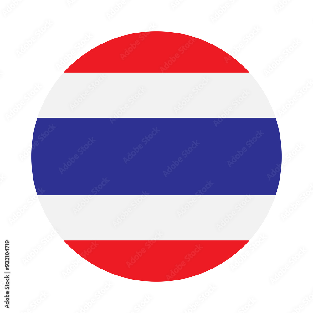 Fototapeta premium Thailand Flag Circular Round Shaped in white background