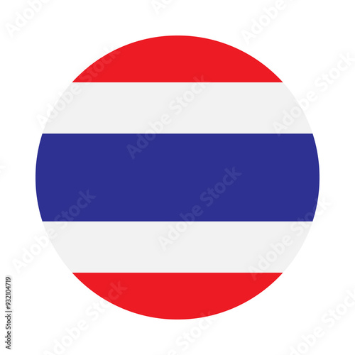 Thailand Flag Circular Round Shaped in white background