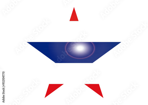 Thailand flag Star shaped in white background