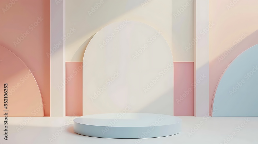Pastel Abstract Background with a Podium Pastel Abstract Background with a Podium