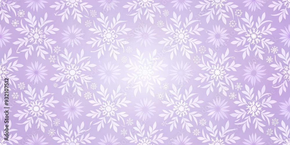 Lilac Floral Pattern with White Flowers, Leaves and Gradient Background, flower pattern, floral background, purple gradient, pattern design Lilac Floral Pattern with White Flowers, Leaves and Gradient Background, flower pattern, floral background, purple gradient, pattern design