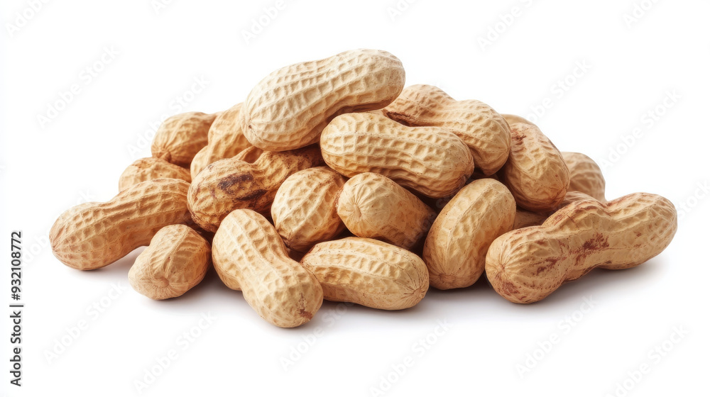 Peanuts in a pile on a white background. Ready to be used as an element to design a package Peanuts in a pile on a white background. Ready to be used as an element to design a package
