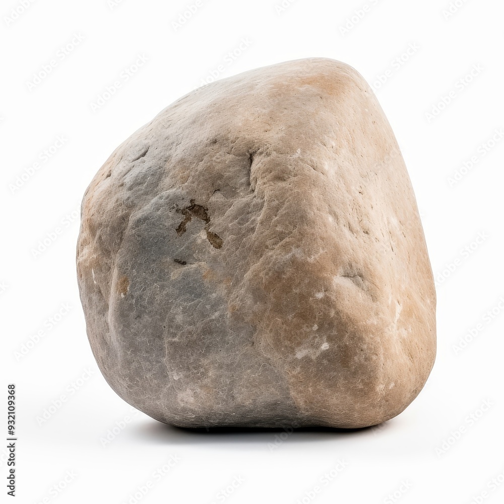 Smooth Grey Stone on White Background Smooth Grey Stone on White Background