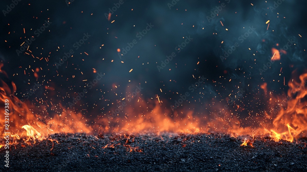 Blazing Fire and Sparks Background Blazing Fire and Sparks Background