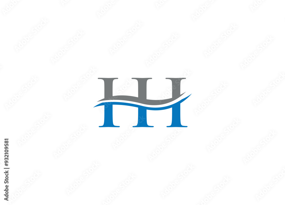 HH logo design vector icon template with white background