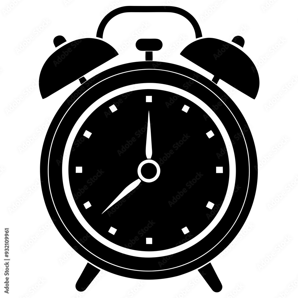 Retro alarm timepiece vector illustration.
Retro alarm timepiece vector illustration.