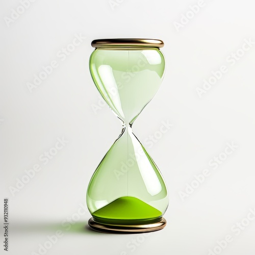 Green Hourglass: Time Passing, Life's Countdown photo