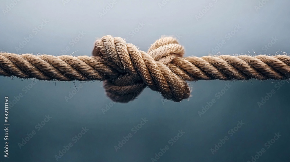 Close-Up of Knot in Rope with Blurred Background Close-Up of Knot in Rope with Blurred Background