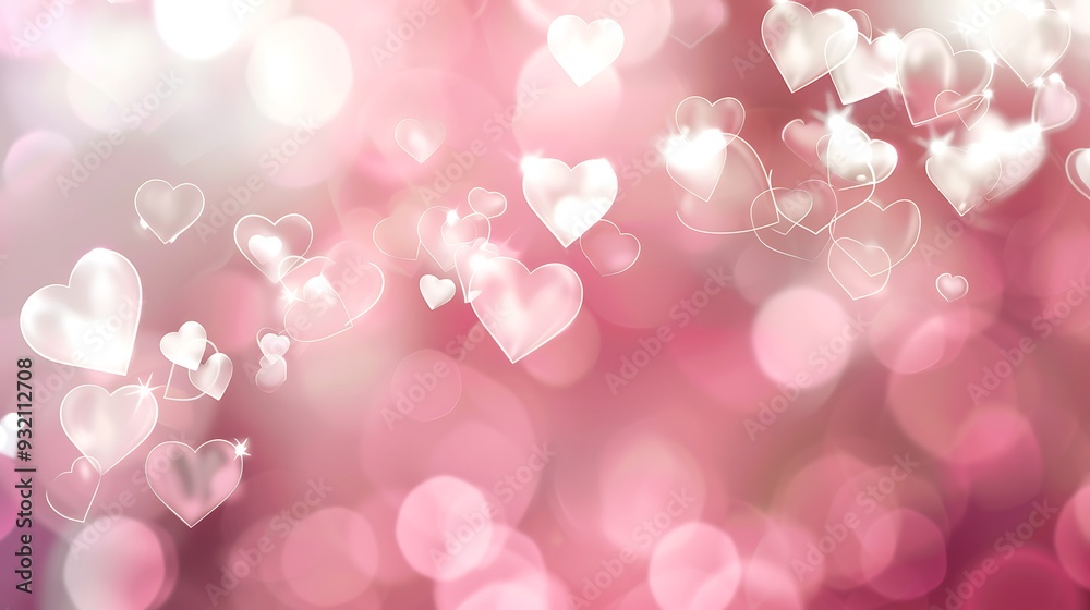 Pink Hearts Bokeh Background Pink Hearts Bokeh Background