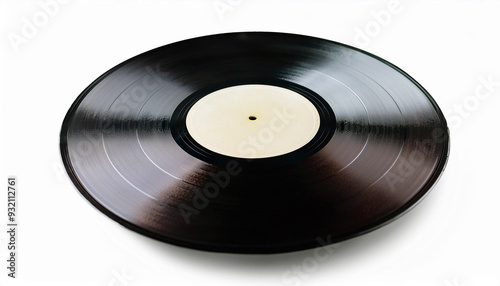 Vinyl Record on White Background