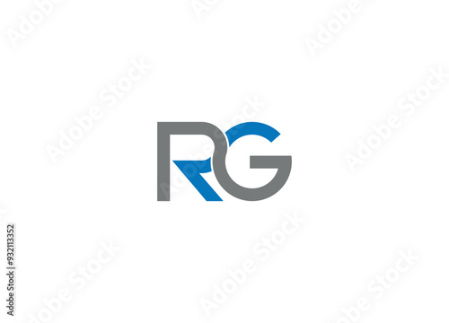 RG logo design vector icon template with white background