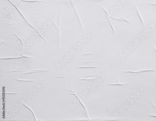 Blank white crumpled and creased paper poster texture background	