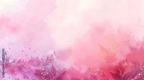 Abstract Pink Watercolor Background with Purple Accents