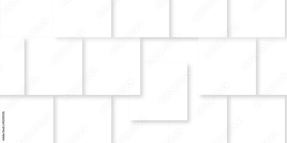 White geometric shapes and blocks 3d shadowed vector format background for desktop