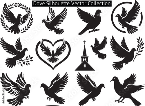 Dove Silhouette Vector Illustration