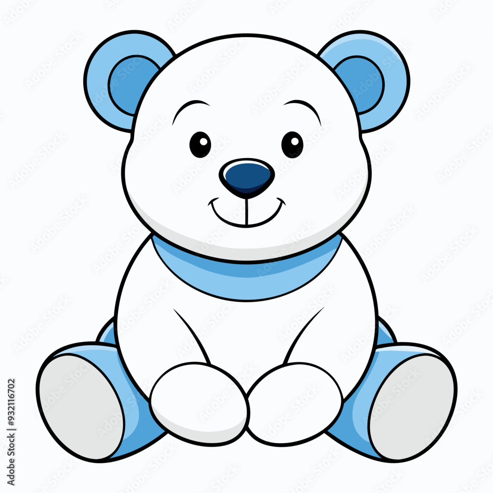 2D Teddy Bear in a Seated Pose on a White Background 2D Teddy Bear in a Seated Pose on a White Background