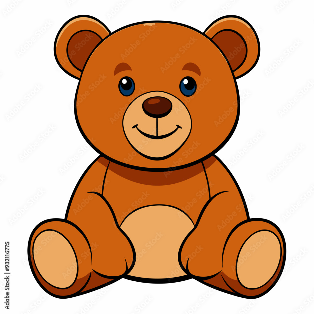 2D Teddy Bear in a Seated Pose on a White Background 2D Teddy Bear in a Seated Pose on a White Background
