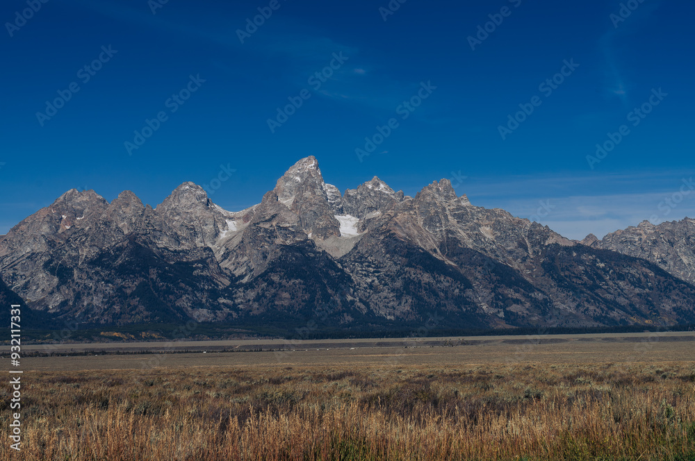 Grand Teton Mountains with meadows in the foreground Grand Teton Mountains with meadows in the foreground