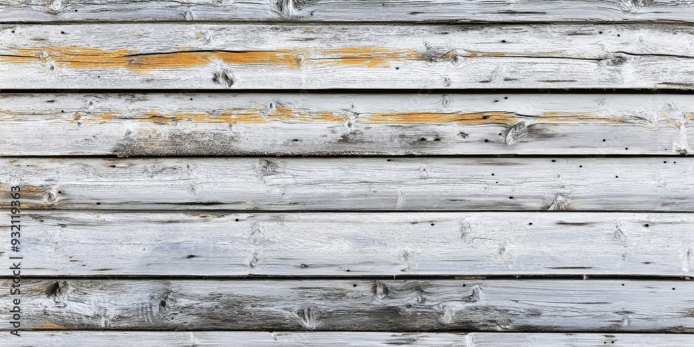 Fototapeta premium Textured white wood planks with natural weathered details