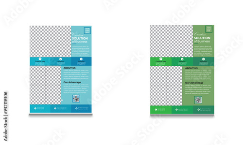 Corporate business flyer design template with two color variation.