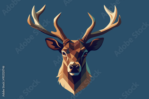 caribou head logo vector illustration white background.