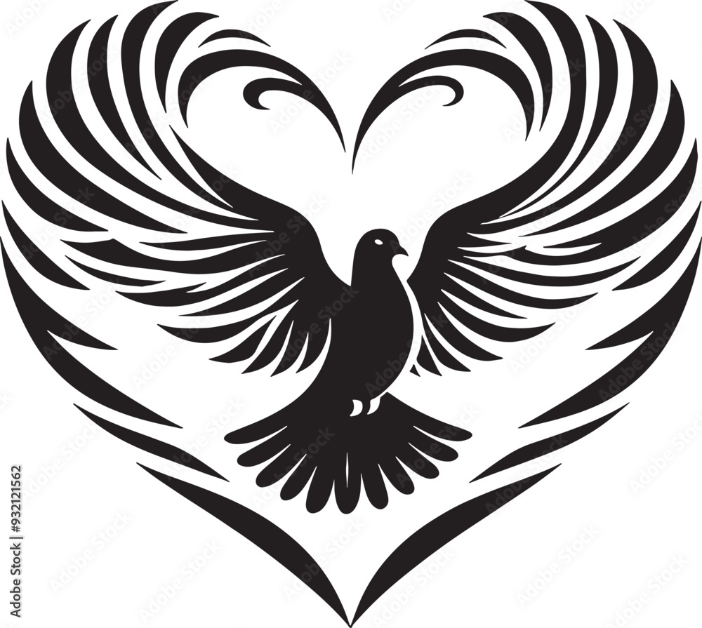 Fototapeta premium Dove Silhouette Vector Illustration