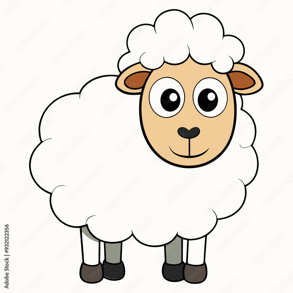 Minimalist Sheep on a White Background Minimalist Sheep on a White Background