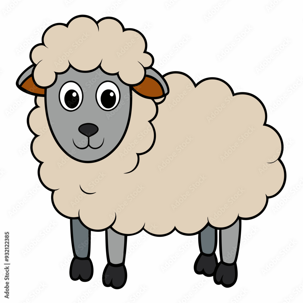 Minimalist Sheep on a White Background Minimalist Sheep on a White Background