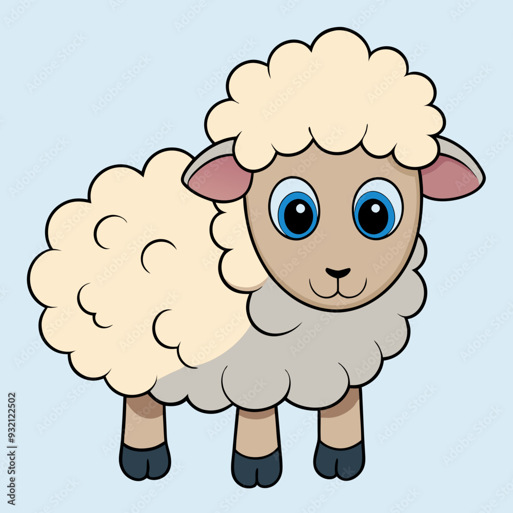 Minimalist Sheep on a White Background Minimalist Sheep on a White Background