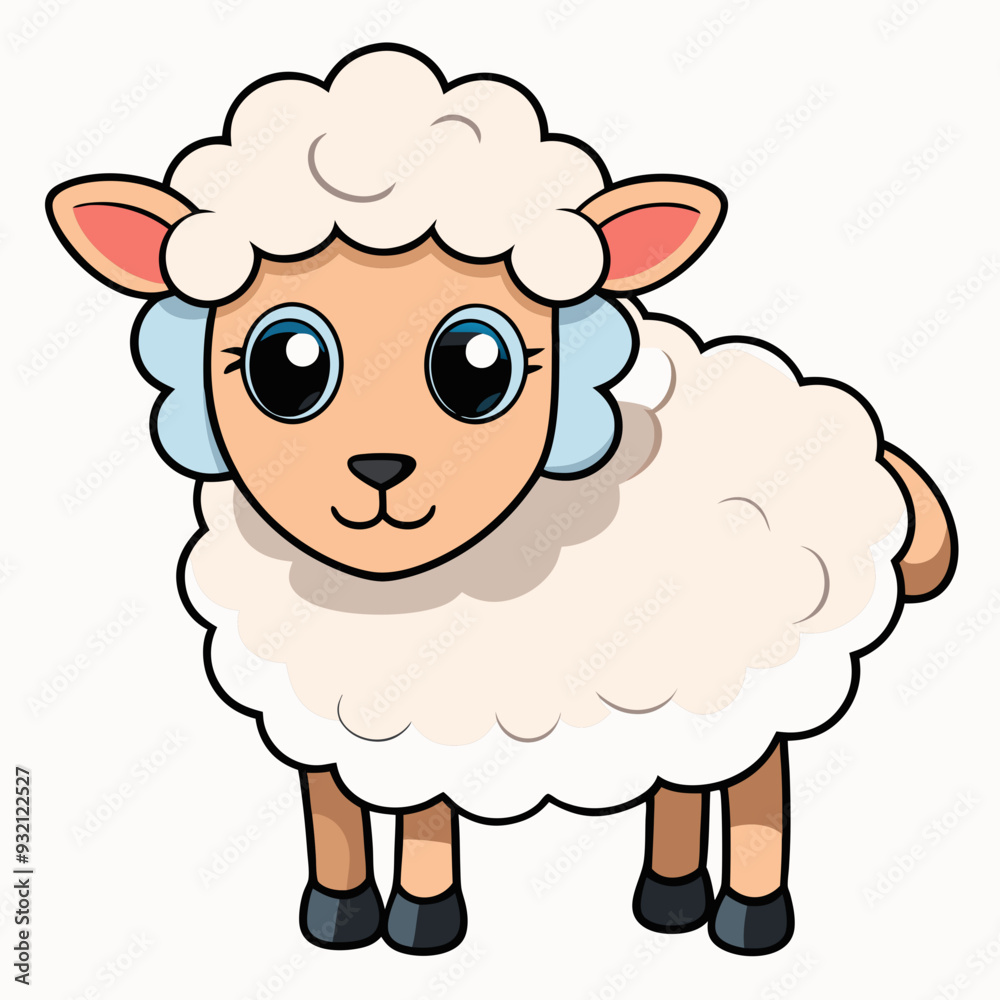 Minimalist Sheep on a White Background Minimalist Sheep on a White Background