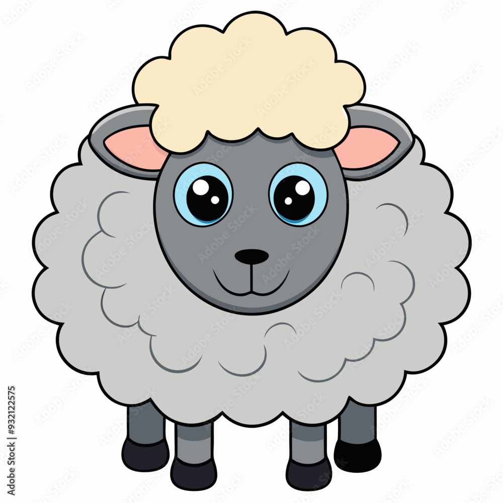 Minimalist Sheep on a White Background Minimalist Sheep on a White Background