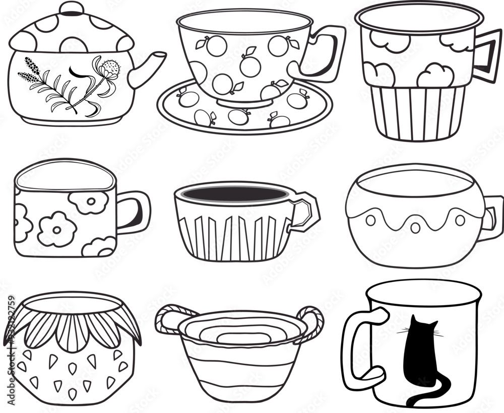 Obraz premium tea and coffee' mug cup sets