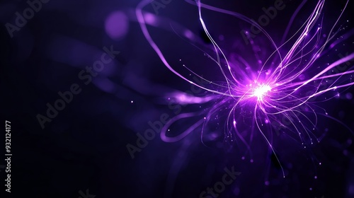 Abstract purple light streaks create a mesmerizing and dynamic pattern against a dark background, evoking a sense of energy and movement.