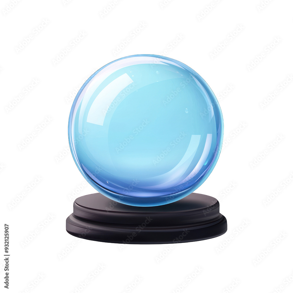 A mystical crystal ball resting on a sleek, dark base, ideal for divination or imaginative storytelling. transparent background A mystical crystal ball resting on a sleek, dark base, ideal for divination or imaginative storytelling. transparent background