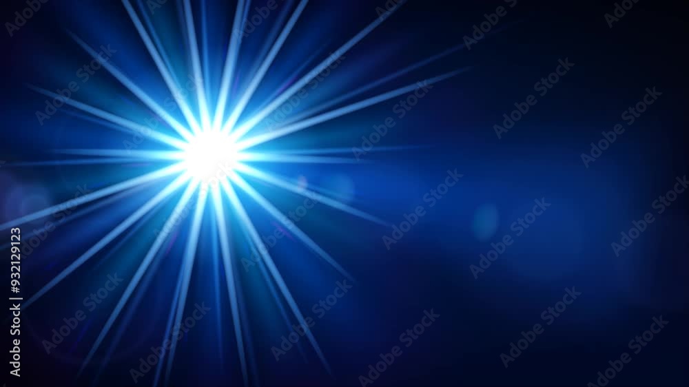 Blue Flare Light With Lens Flare 4K Video, Vector Illustration Blue Flare Light With Lens Flare 4K Video, Vector Illustration