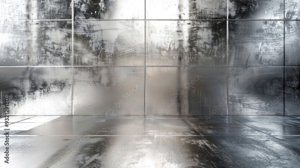 Fototapeta premium Metallic silver surface as backdrop