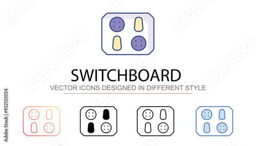 Switchboard icon design with white background stock illustration