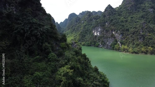 Aerial Video of Tam Coc River, Vietnam