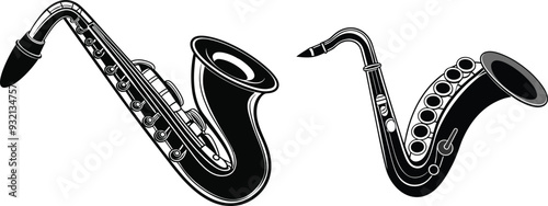 saxophone silhouette vector illustration