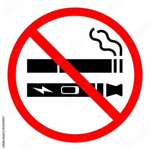 No smoking no vaping prohibition sign isolated on white background vector