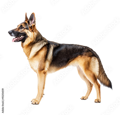 a dog standing on a white background