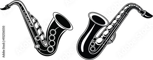 saxophone silhouette vector illustration