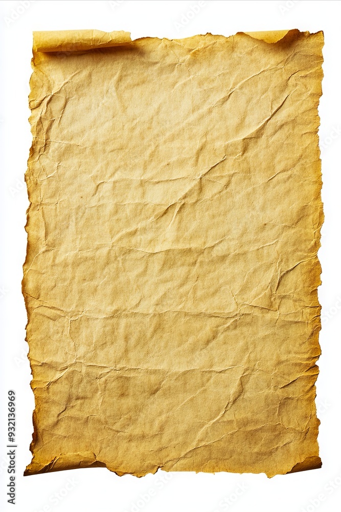 A piece of brown paper on a white background A piece of brown paper on a white background
